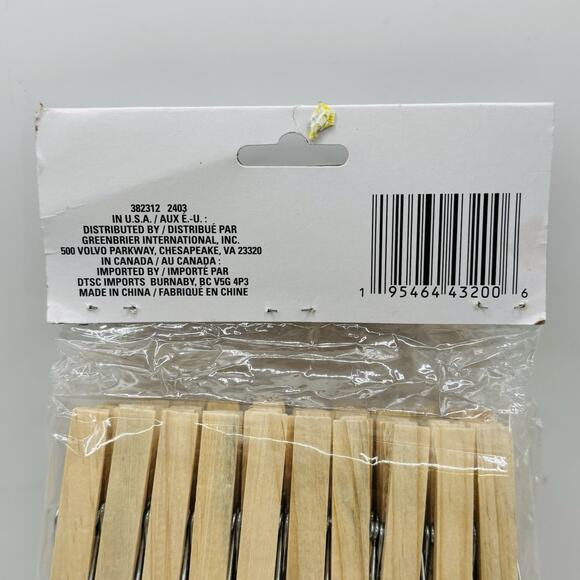 ESSENTIALS Wood Clothespins – 60 Count (Brand New in Package) 2.91 X 0.39. New! - Picture 3 of 9